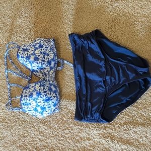 High waisted strappy bikini